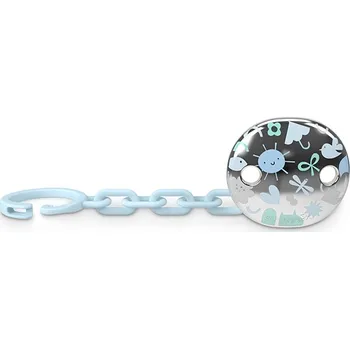 klip na dudlíky SUAVINEX Klip na dudlík s řetízkem šperk MEMORY - Modrá