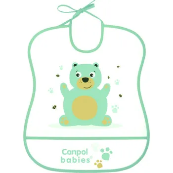 Bryndák CANPOL BABIES Plastový bryndák měkký CUTE ANIMALS Medvídek tyrkys