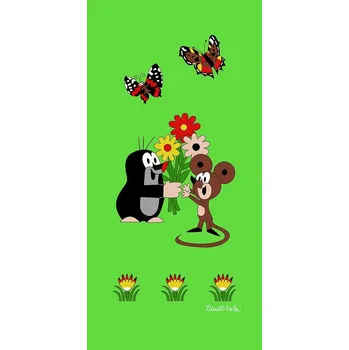 MATĚJOVSKÝ Osuška 100% bavlna 75 x 150cm KRTEK a MYŠKA Zelená