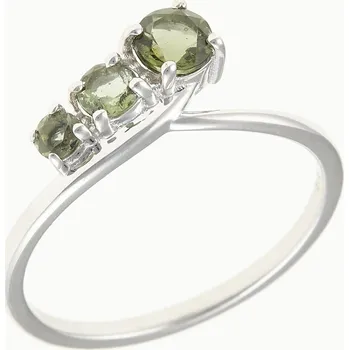 Prsten My Moldavite Stříbrný prsten s vltavíny 267-14251 57 mm