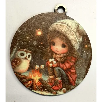 Vánoční dekorace Vánoční výřez baňka - vánoční obrázek - Holčička č.8