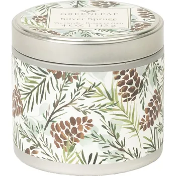 Svíčka Vonná svíčka v plechové dóze Silver Spruce zelená