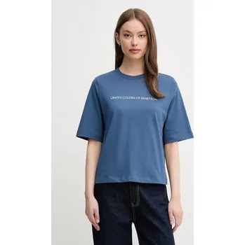 Bavlněné tričko United Colors of Benetton 3BL0D109D námořnická modř 59X, vel. M
