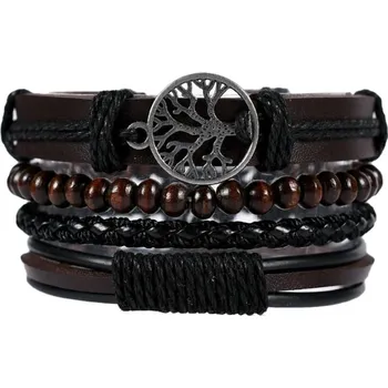 Náramek Camerazar Kožený punkový set náramků