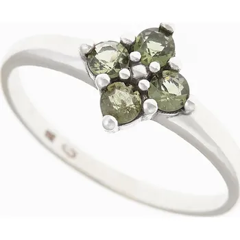 Prsten My Moldavite Stříbrný prsten s vltavíny 3006-122 57 mm