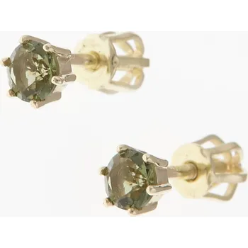 Náušnice My Moldavite 2234-3-5737 Zlaté náušnice s vltavíny