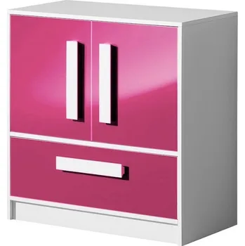 Komoda Slevadoma Komoda MALIA 8 do dětského pokoje - bílá / růžová lesk