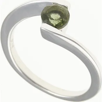 Prsten My Moldavite Stříbrný prsten s vltavínem 491-14207 60 mm