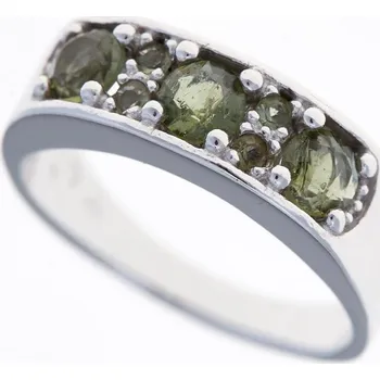 Prsten My Moldavite Stříbrný prsten s vltavíny 3076-4127 55 mm
