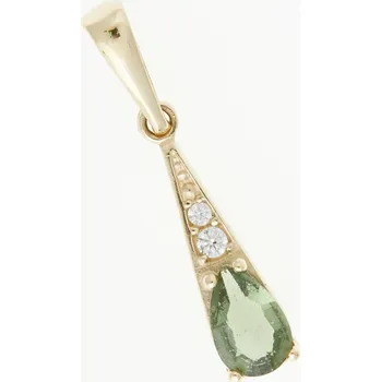 Přívěsek My Moldavite Zlatý přívěsek s vltavínem a zirkony 1002-7849