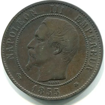 FRANCIE. 10 centimes 1855/BB