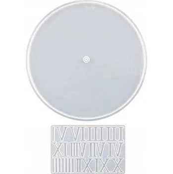 Forma na odlévání Silikonová forma na hodiny 27 cm z epoxidové pryskyřice, cementu, sádry + římské číslice