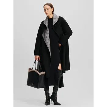 Dámský kabát Dámský kabát Karl Lagerfeld 246W1502 černý s monogramem - Kabát: 44