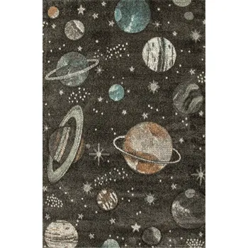 Koberec KOBEREC PRO CHLAPCE GRAFITOVÝ PLANETY KOSMOS GALAXIE HVĚZDY LIMA 200x290 cm