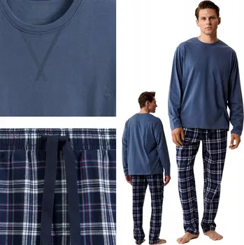 Podprsenka Atlantic pánské pyžamo NMP-393 s dlouhým rukávem, velikost M