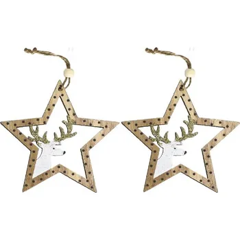 Vánoční ozdoba Vánoční dekorace KL-21X12 hnědá (2 ks)