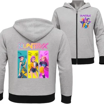 Dívčí mikina KPop Demon Hunters Huntrix Šedá