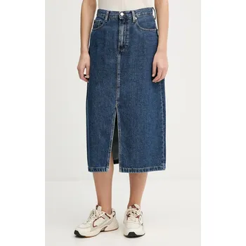 Dámská sukně Džínová sukně Tommy Hilfiger tmavomodrá barva, midi, áčková, WW0WW47729 59J, vel. 42