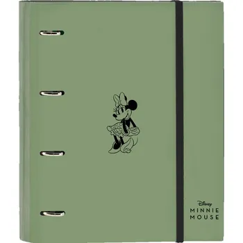 Set školních potřeb Kroužkový pořadač Minnie Mouse Mint shadow Vojenská zelená (27 x 32 x 3.5 cm)