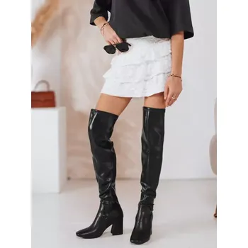 Dámské kozačky Dámské boty DSTREET ZY1245 ČERNÁ 38