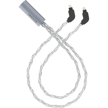 Příslušenství pro sluchátka Dekoni Audio Ensemble Post-Split 2-Pin IEM Silver Braided Kabel pro sluchátka