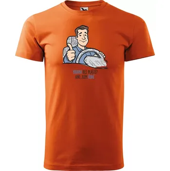 Sablio Tričko s potiskem pro řidiče Hrdina bez pláště? Ano, jsem řidič - oranžové L