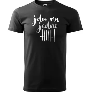 Sablio Tričko s potiskem Jdu na jedno - černé 5XL