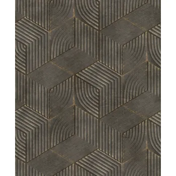 Tapeta ŠEDÁ TAPETA S GEOMETRICKÝM VZOREM, VLIESOVÁ VINYLOVÁ