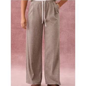 Dámské kalhoty Sinsay - Kalhoty s širokými nohavicemi a vázáním - béžová - 474FJ-80M - 474FJ-80M-M