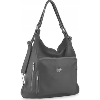 Kabelka Betlewski shopper kabelka z pravé lícové kůže šedá