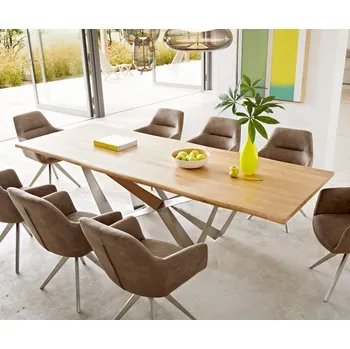 Jídelní stůl Jídelní stůl Edge 260x100x2,5-3 dub přírodní Spider plochá ocel