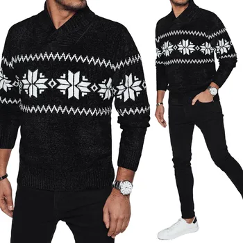 Pánský svetr DStreet svetr wx2268 černý s výstřihem do V, velikost XXL