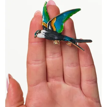 Brož Camerazar Barevná elegantní ptačí brož