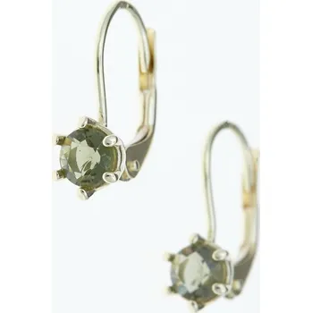 Náušnice My Moldavite Zlaté náušnice s vltavíny AUV2138-4WG