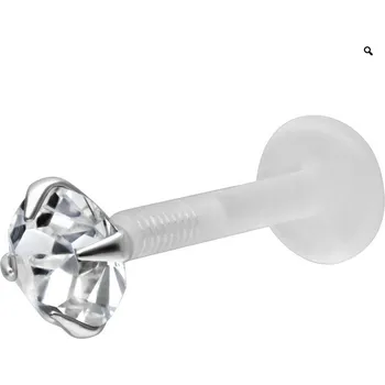 Piercing Wildcat Bioplast Crystal Labret Stud s krystalem :: 1,2 mm x 9 mm x 4 mm