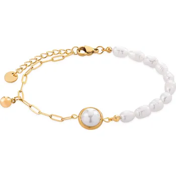 Šperk Troli Půvabný pozlacený náramek s pravými perlami VGS1299G-1 + 2 měsíce na vrácení zboží