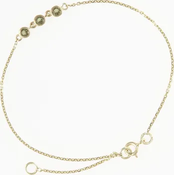 Náramek My Moldavite 4596-3 zlatá 17,5 cm