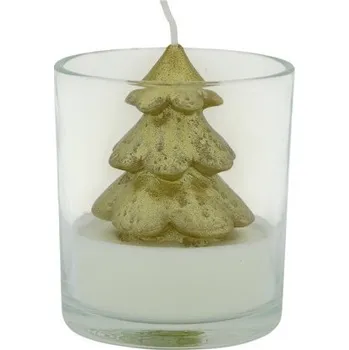 Svíčka Svíčka ve tvaru stromku ve skleničce