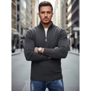 Pánský svetr Pánský svetr DSTREET WX2339 TMAVĚ ŠEDÁ XL