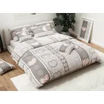 Krepové povlečení HEART RETRO šedé hotelová kapsa Rozměr povlečení: 70 x 90 cm | 140 x 200 cm