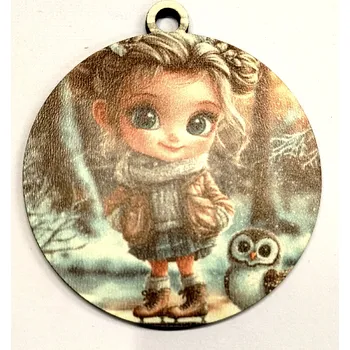 Vánoční dekorace Vánoční výřez baňka - vánoční obrázek - Holčička č.12