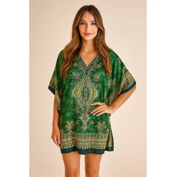 Dámské šaty Kaftan krátký Ornament zelený č.74