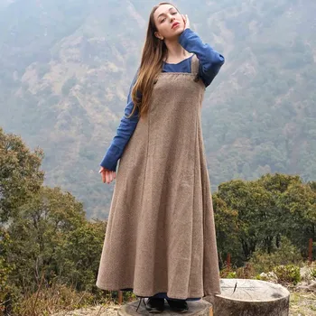 Mythrojan Vlněné vikinské zástěrové šaty Hangerok (Smokkr) – Kosočtvercový vzor