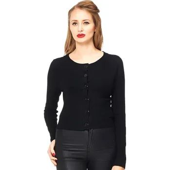 Dámský svetr Banned Retro krátký kardigan Dolly - Black Velikost: M (UK 12)