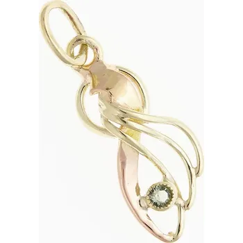 Přívěsek My Moldavite Zlatý přívěsek s vltavínem - vějíř 085-12459