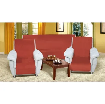 Přehoz na lůžko Bellatex Přehozy na sedací soupravu Korall micro terrakota, 150 x 200 cm, 2ks 65 x 150 cm, terakota