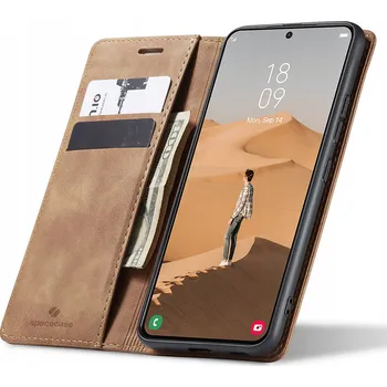 Pouzdro na mobilní telefon Pouzdro s klopou Spacecase pro Samsung Galaxy S22, hnědé
