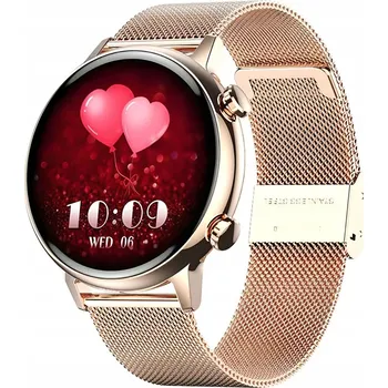 Hodinky CHYTRÉ HODINKY ENTER PL KONVERZAČNÍCH MENU RŮŽOVĚ ZLATÁ SÍŤOVINA