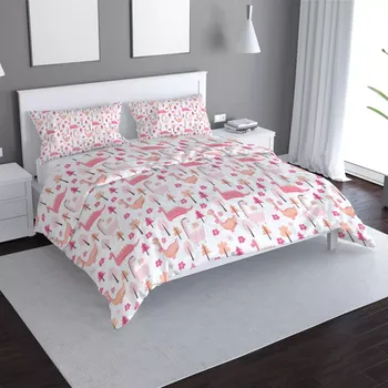 Povlečení Sablio Povlečení Růžoví dinosauři - 140x200 / 90x70