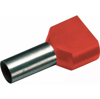 Kabelové oko Cimco 187737 Izolovaná dvojitá dutinka Cu 2 x 1,5/8 mm, červená (100 ks)